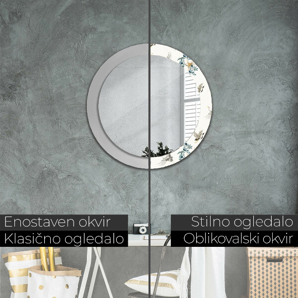 Miroir rond imprimé Chinoséries