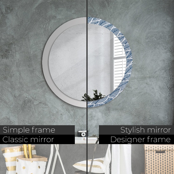 Miroir rond imprimé Feuilles