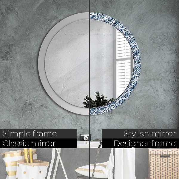 Miroir rond imprimé Feuilles