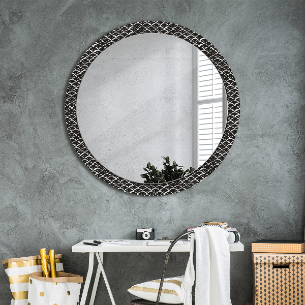 Miroir rond avec décoration Écailles orientales