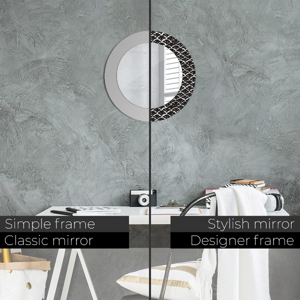 Miroir rond avec décoration Écailles orientales