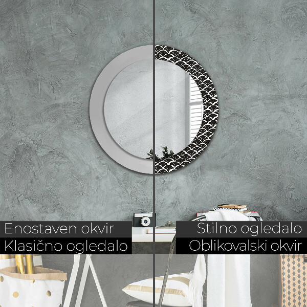 Miroir rond avec décoration Écailles orientales