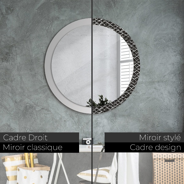 Miroir rond avec décoration Écailles orientales