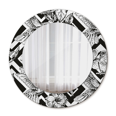 Miroir rond avec décoration Colibri