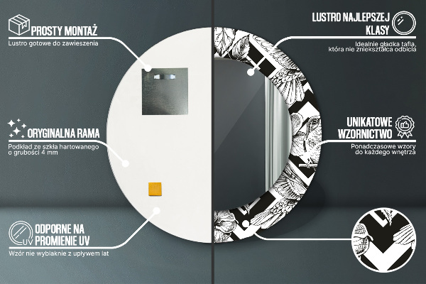 Miroir rond avec décoration Colibri