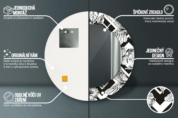 Miroir rond avec décoration Colibri