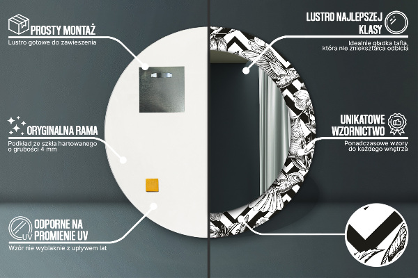 Miroir rond avec décoration Colibri