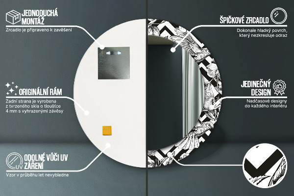 Miroir rond avec décoration Colibri