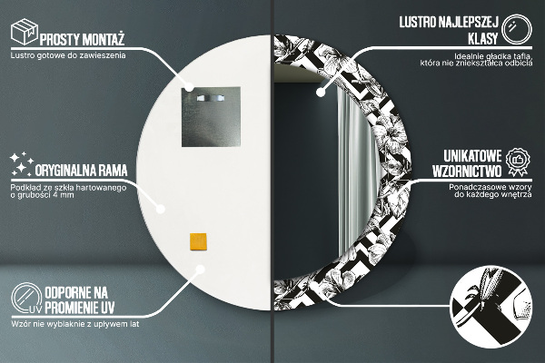 Miroir rond avec décoration Colibri