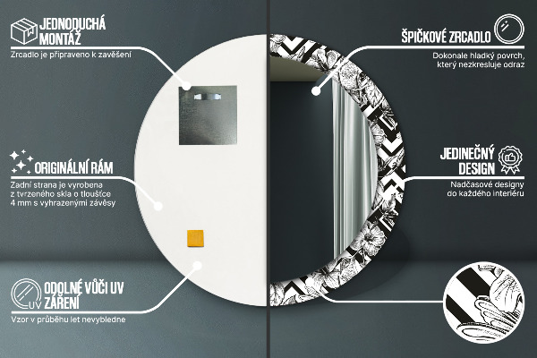 Miroir rond avec décoration Colibri