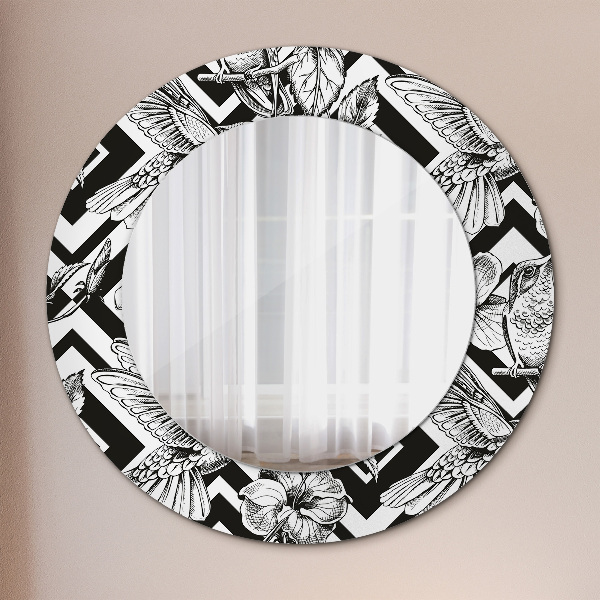 Miroir rond avec décoration Colibri