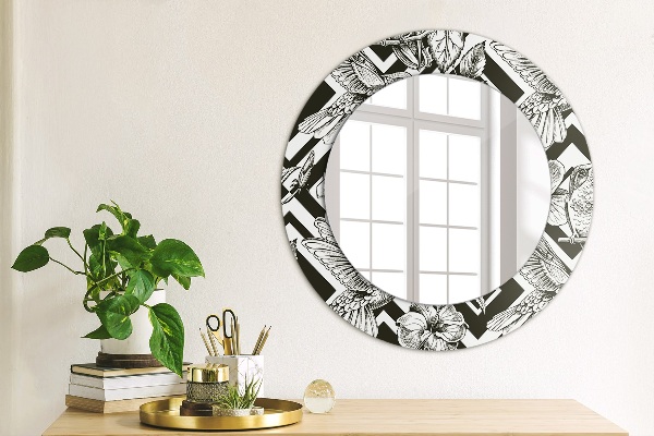 Miroir rond avec décoration Colibri