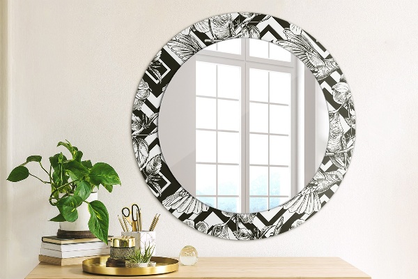 Miroir rond avec décoration Colibri