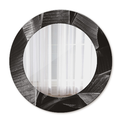 Miroir rond avec décoration Palmiers tropicaux