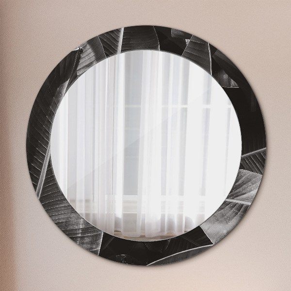 Miroir rond avec décoration Palmiers tropicaux