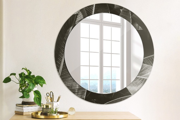 Miroir rond avec décoration Palmiers tropicaux