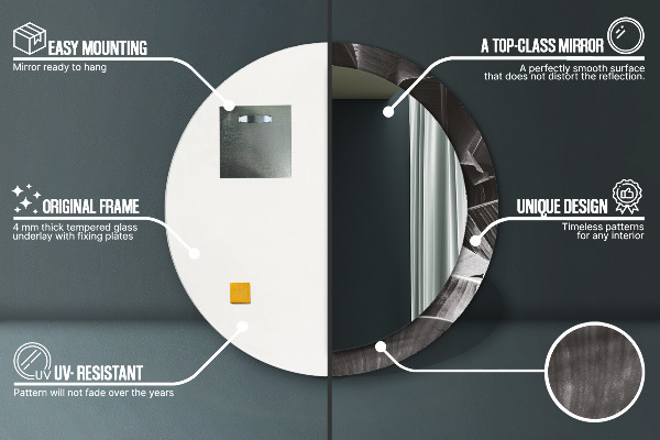Miroir rond avec décoration Palmiers tropicaux