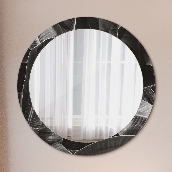 Miroir rond avec décoration Palmiers tropicaux