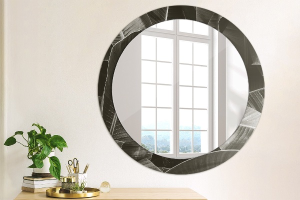 Miroir rond avec décoration Palmiers tropicaux
