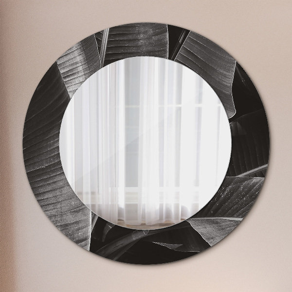 Miroir rond avec décoration Palmiers tropicaux