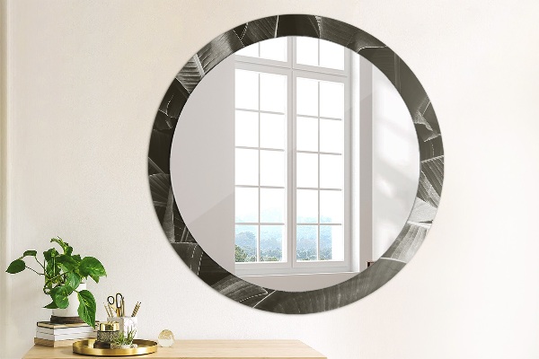Miroir rond avec décoration Palmiers tropicaux