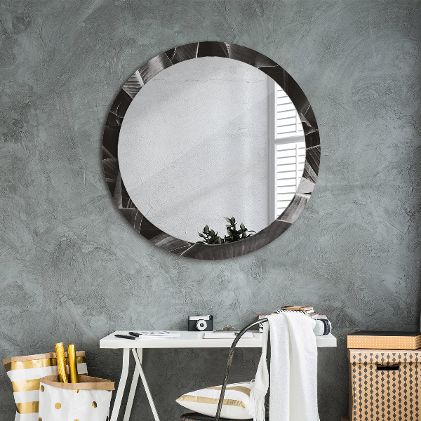 Miroir rond avec décoration Palmiers tropicaux