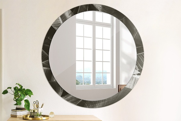 Miroir rond avec décoration Palmiers tropicaux