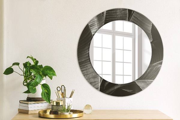Miroir rond avec décoration Palmiers tropicaux