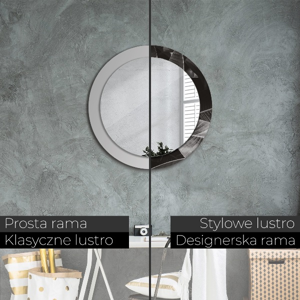 Miroir rond avec décoration Palmiers tropicaux