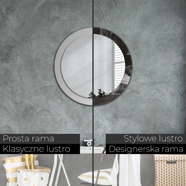 Miroir rond avec décoration Palmiers tropicaux