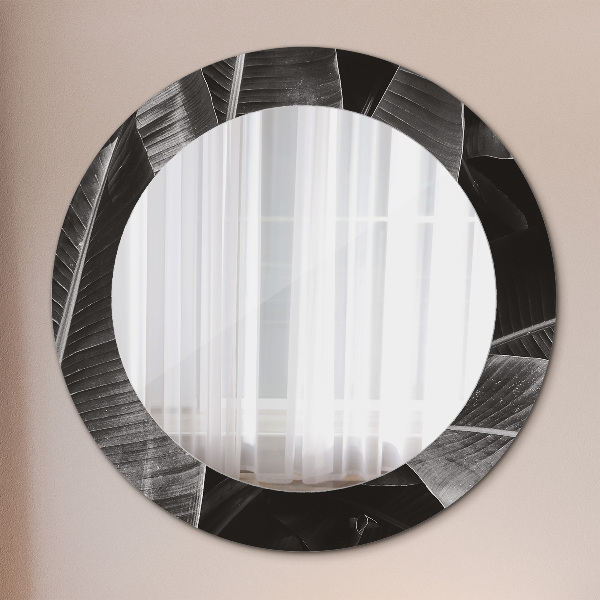 Miroir rond avec décoration Palmiers tropicaux