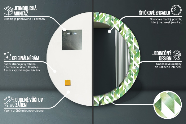 Miroir rond cadre avec impression Héristier