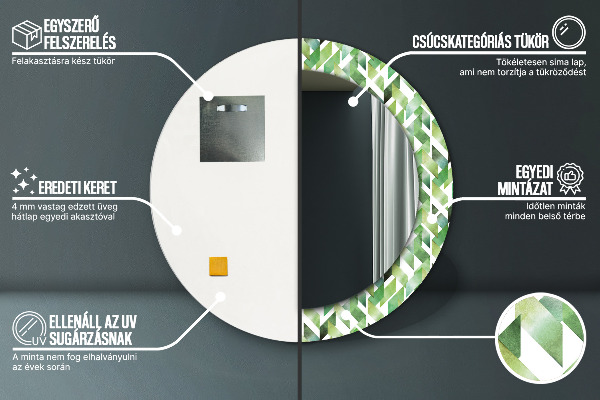 Miroir rond cadre avec impression Héristier