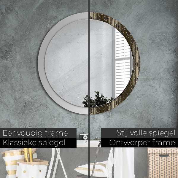 Miroir rond cadre avec impression Abstrait