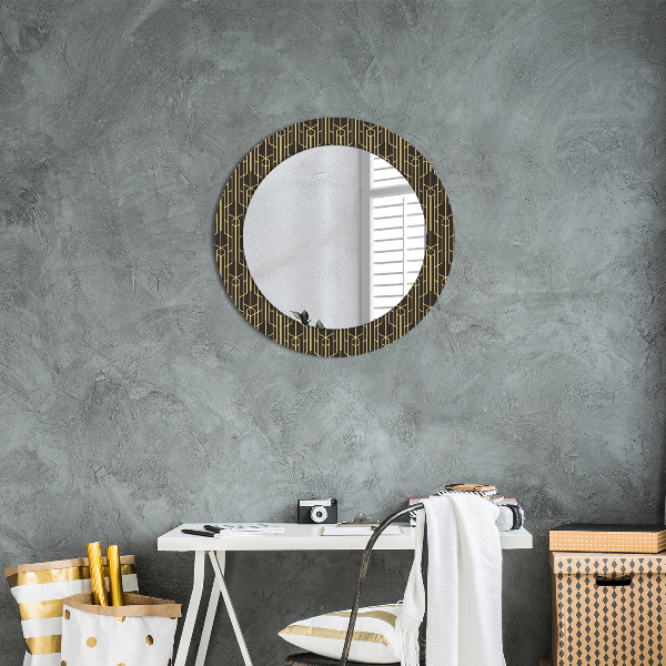 Miroir rond cadre avec impression Abstrait