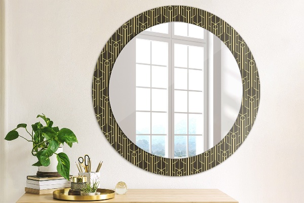 Miroir rond cadre avec impression Abstrait
