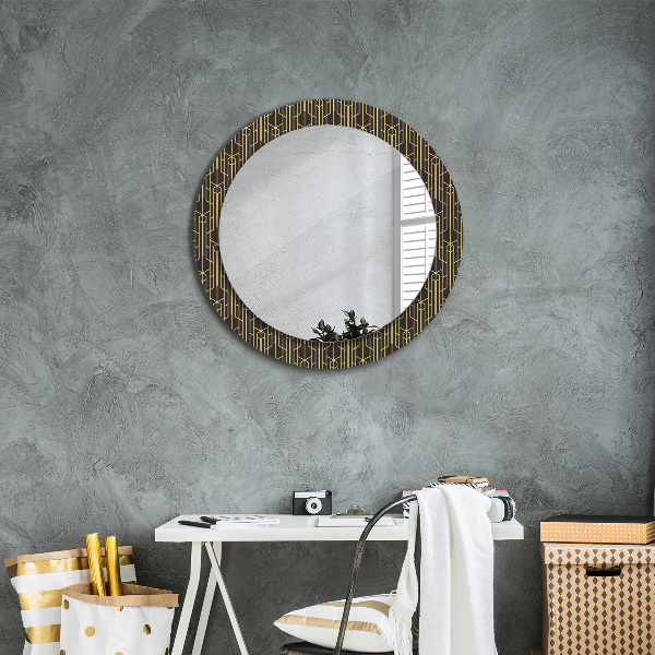 Miroir rond cadre avec impression Abstrait