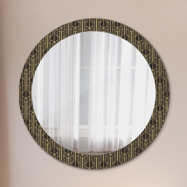 Miroir rond cadre avec impression Abstrait