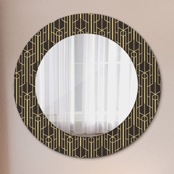 Miroir rond cadre avec impression Abstrait