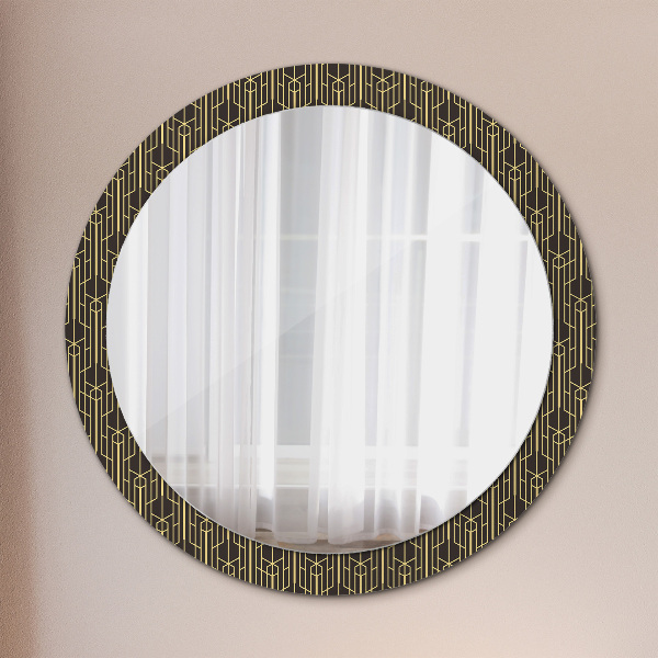Miroir rond cadre avec impression Abstrait