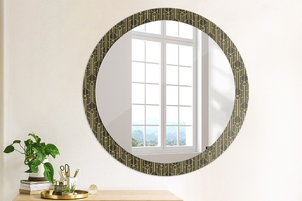 Miroir rond cadre avec impression Abstrait