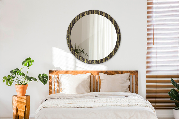 Miroir rond cadre avec impression Abstrait