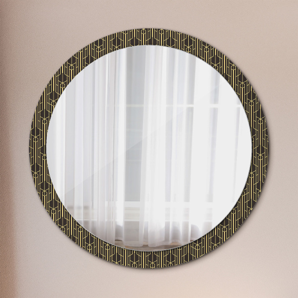 Miroir rond cadre avec impression Abstrait