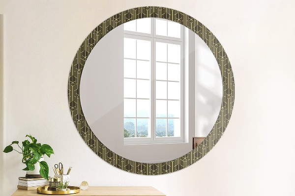 Miroir rond cadre avec impression Abstrait
