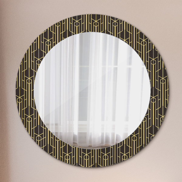 Miroir rond cadre avec impression Abstrait