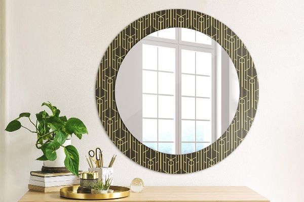 Miroir rond cadre avec impression Abstrait