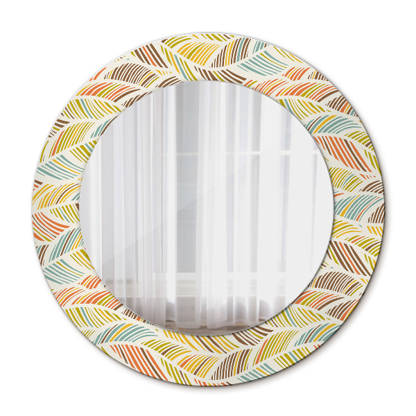Miroir rond cadre avec impression Abstrait
