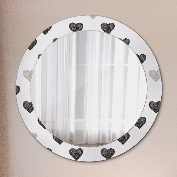 Miroir rond avec décoration Cœurs abstraits