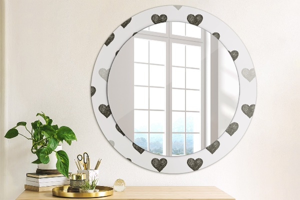 Miroir rond avec décoration Cœurs abstraits