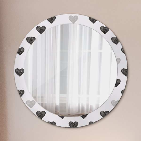 Miroir rond avec décoration Cœurs abstraits
